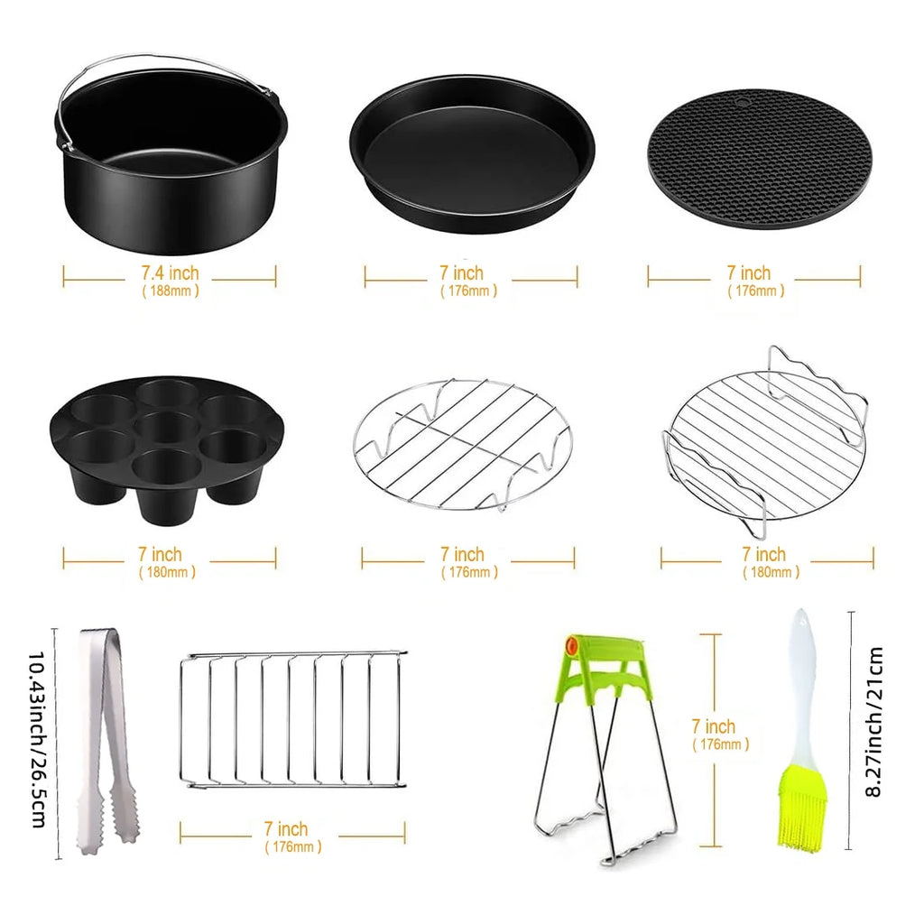Air Fryer Accessories 7 Inch Set of 10 for Ninja Foodi Cosori Instant Pot Y92190