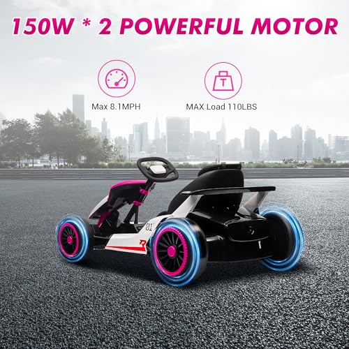 24V Electric Go Kart Drifting Ride On Car for Kids 6-12 Years Old T574114