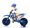 TOBBI Kids 12V Electric Ride-On Motorcycle Dirt Bike for Toddlers, Blue E552