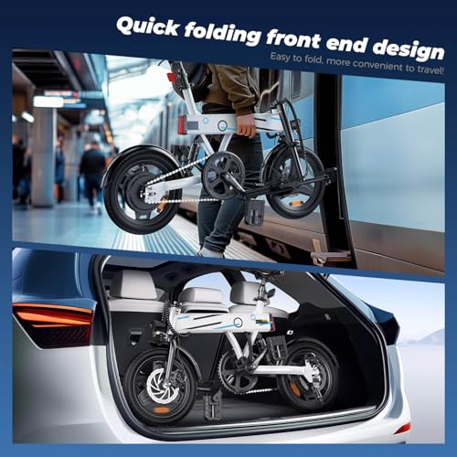 isinwheel U1 Folding Electric Bike, 500W Motor, 20 mph, Black O499