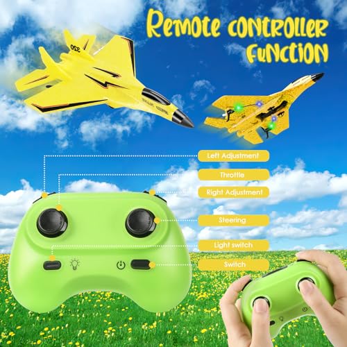 RC Plane Remote Control Airplane Toy 2.4GHz with Lights for Adults Kids I576