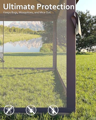 Pop Up Gazebo Tent with Mosquito Netting, Water & UV Resistant - Khaki J83860