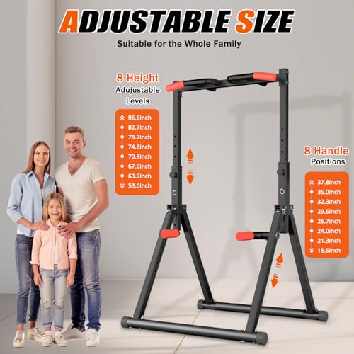Power Tower Pull Up Dip Station Foldable Adjustable Home Gym Z306594