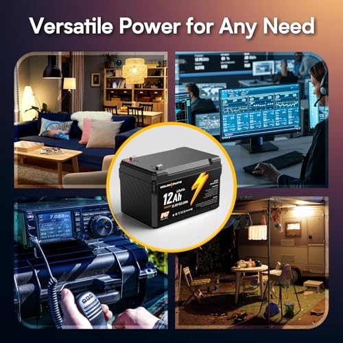 12V 7Ah LiFePO4 Deep Cycle Battery with Built-in BMS, IP67 Waterproof R689