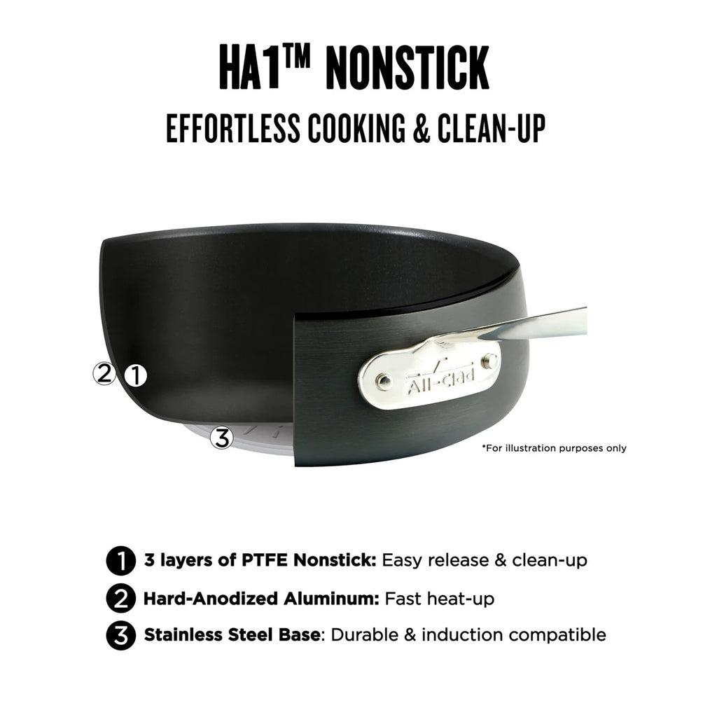 All-Clad HA1 Hard Anodized Nonstick Cookware 10 Piece Set Y131233