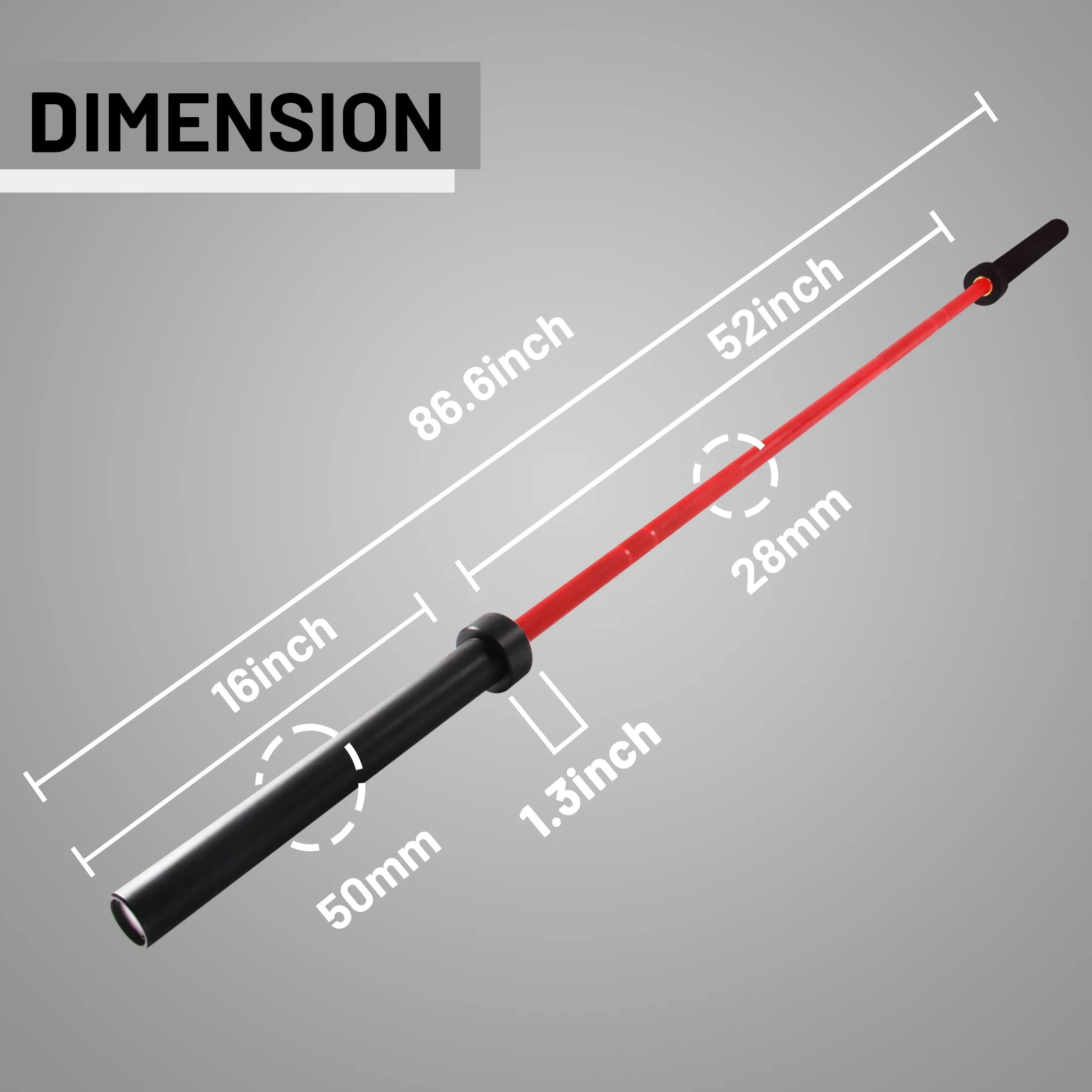 Olympic Barbell Bar 7ft with Knurled Grip, 700lb Capacity C749