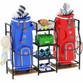 Golf Bag Storage Organizer for Garage, Golf Organizer Rack for 2 Golf Bags, Golf Bag Stand for Golf Bag Accessories, Freestanding Golf Club Holder for Garage, Shed, Home, Golf Gifts for Men