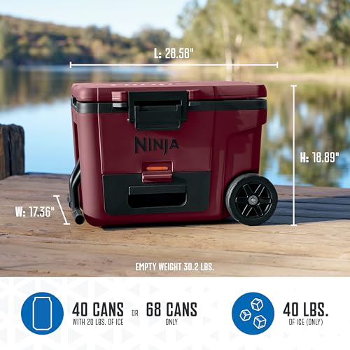 Ninja FrostVault 45QT Cooler with Wheels, Lakeshore Blue M1144