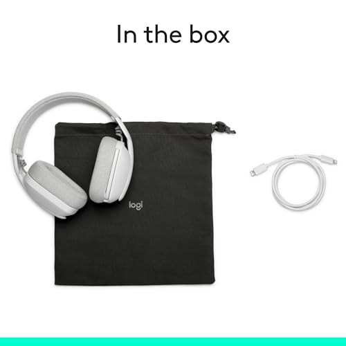 Logitech Zone Vibe 100 Wireless Over Ear Headset with Noise Canceling Microphone, Off White A852
