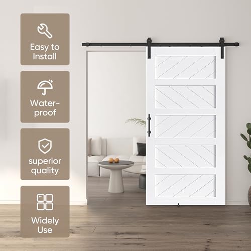 JUBEST 36" x 84" Sliding Barn Door Kit with Hardware, Black R91690