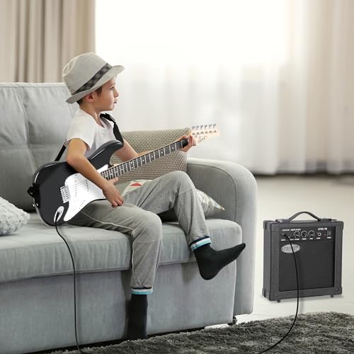 ZENY 39" Full Size Electric Guitar with Amp, Case and Accessories Pack, Blue V510838