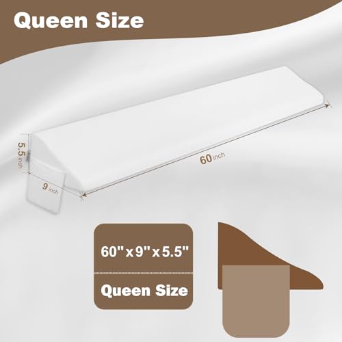 Vekkia King Bed Wedge Pillow for Headboard Mattress Gap Filler, Blue 76"x10"x6" C139495