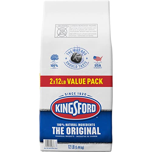 Kingsford Original Charcoal Briquettes, BBQ Grilling Charcoal, 12 lb (Pack of 2) D73793