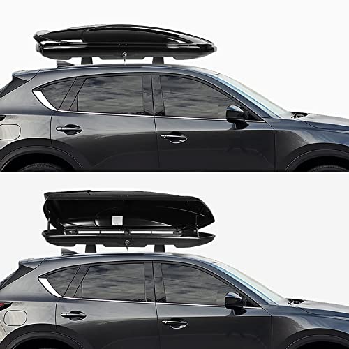 DNA MOTORING Rooftop Cargo Box Lockable Car Top Storage Case 110 Lbs Textured Black P1853