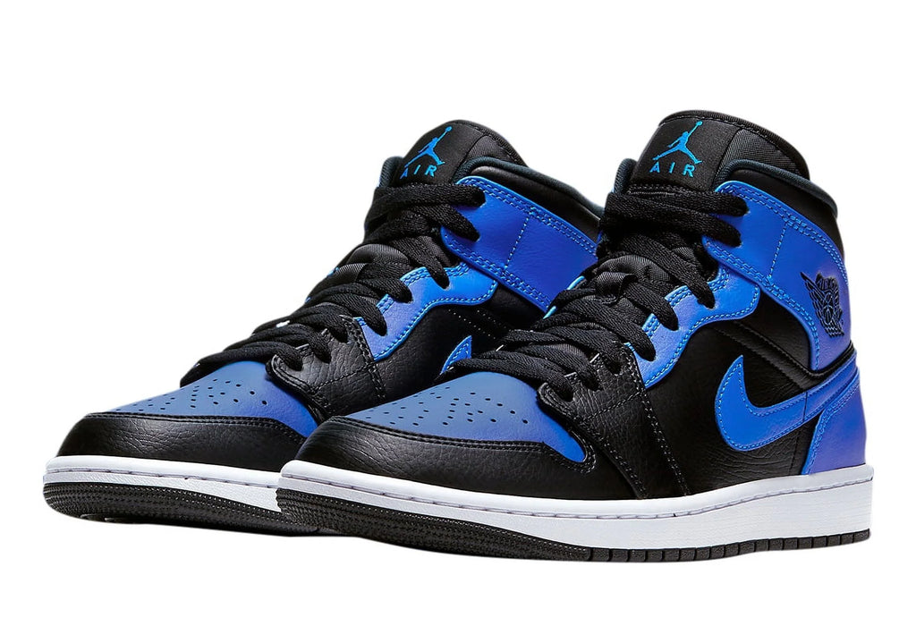 Jordan 1 Mid Royal Black Hyper Royal White T7807