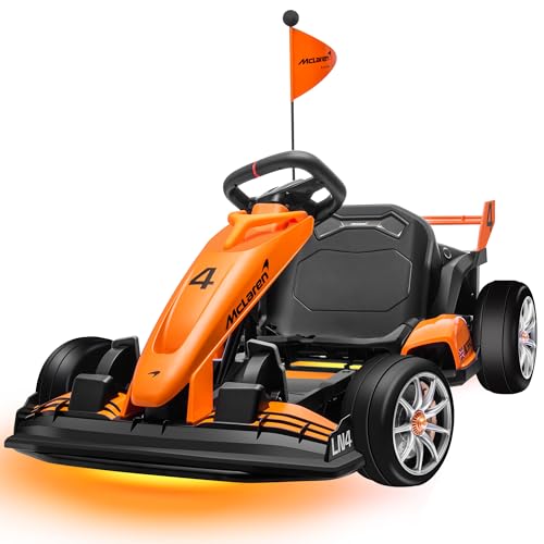 ENYOPRO 24V 7Ah Electric Go Kart for Kids, Licensed McLaren Go Cart with Adjustable Seat P158