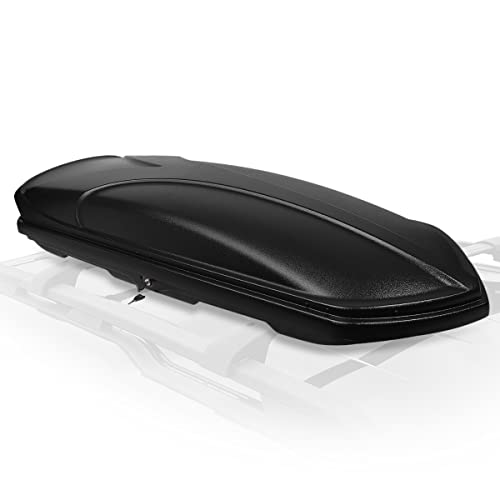 Auto Dynasty Hard Shell Roof Top Car Storage Cargo Carrier, Glossy Black L344